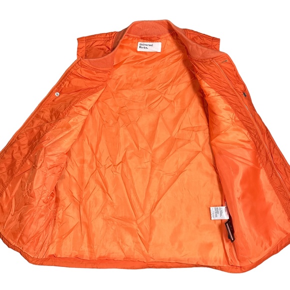 Universal Works Carlton Quilted Padded Orange Zip Gilet Vest Jacket Mens Medium - Picture 6 of 9